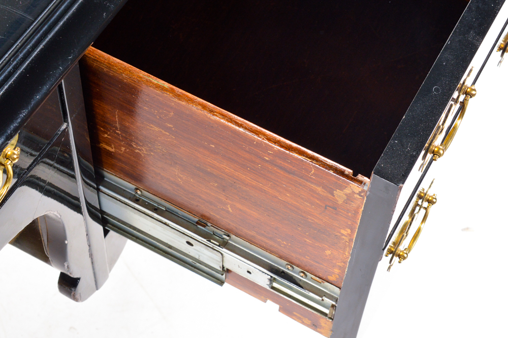 Chippendale Style Desk in a Black Lacquer Finish