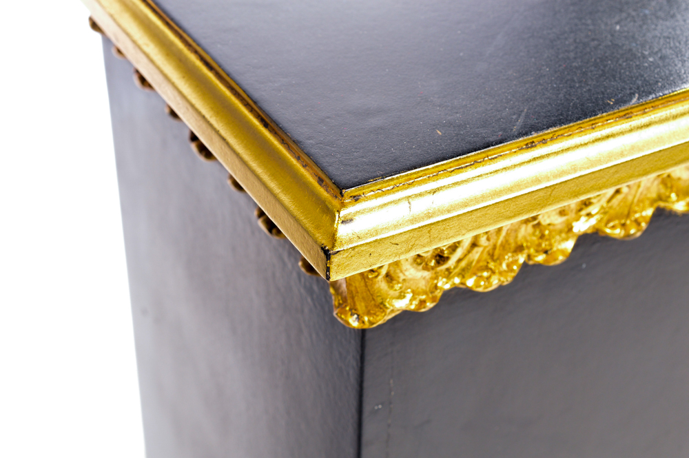 Ornate Black and Gold Tone Pedestals