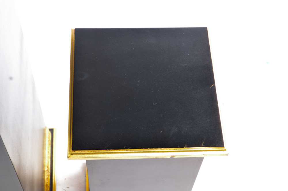 Ornate Black and Gold Tone Pedestals