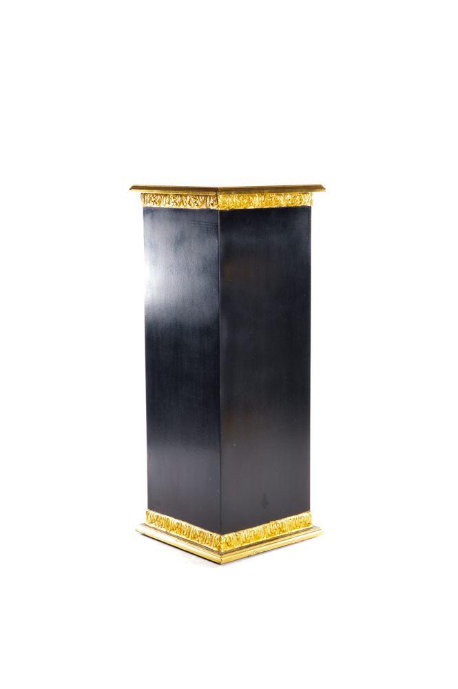 Ornate Black and Gold Tone Pedestals