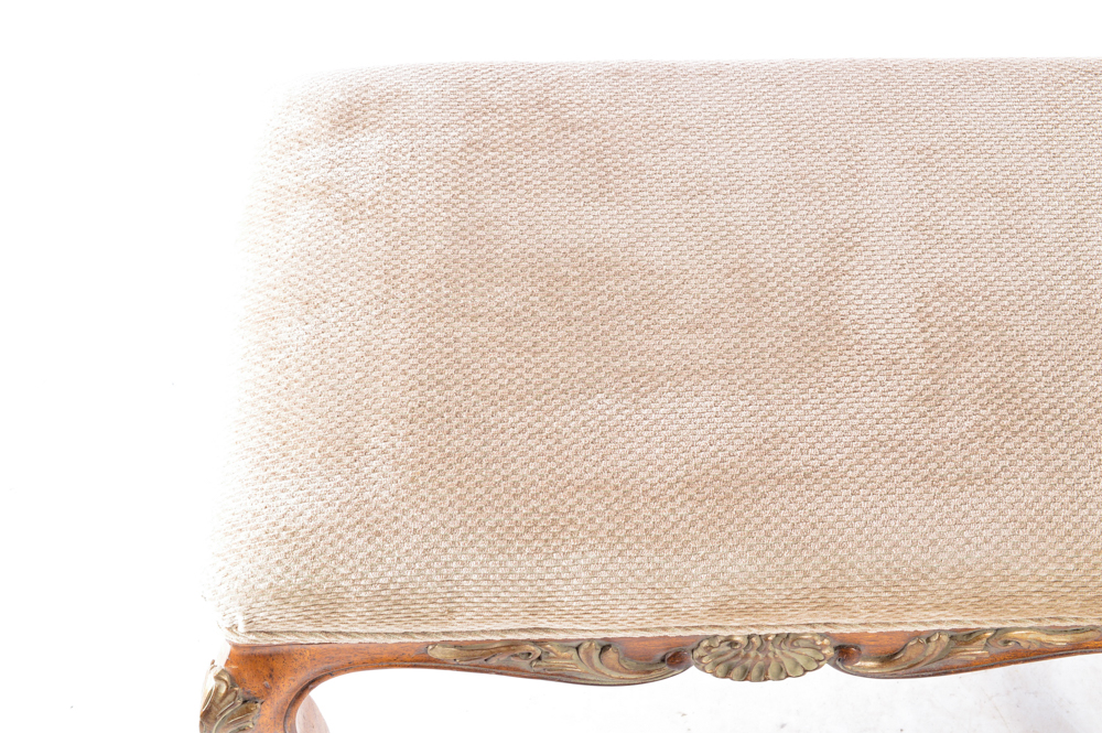 Louis XV Style Upholstered Accent Bench
