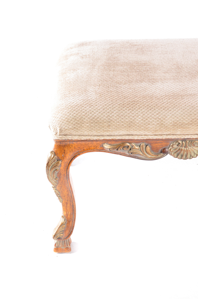 Louis XV Style Upholstered Accent Bench