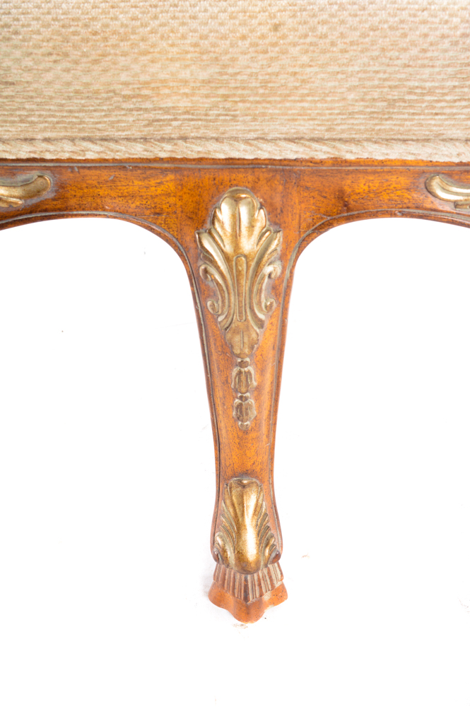 Louis XV Style Upholstered Accent Bench