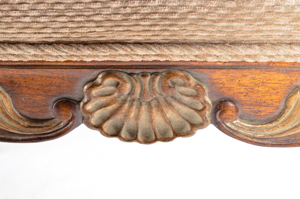 Louis XV Style Upholstered Accent Bench