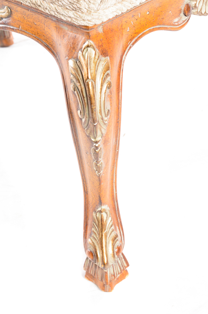 Louis XV Style Upholstered Accent Bench