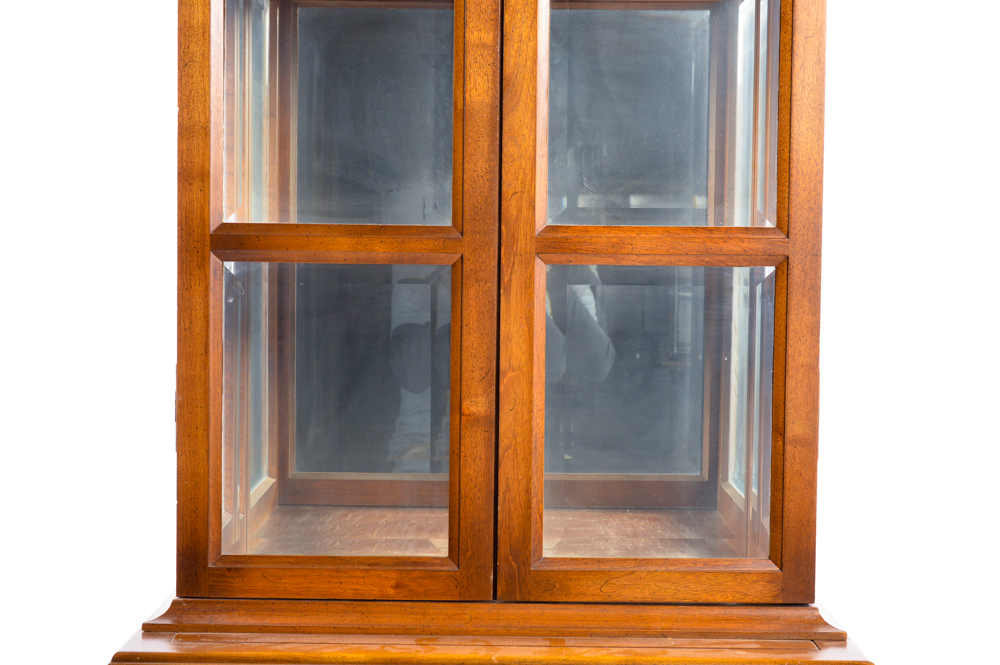 Vintage Glazed-Door Curio Display Cabinet