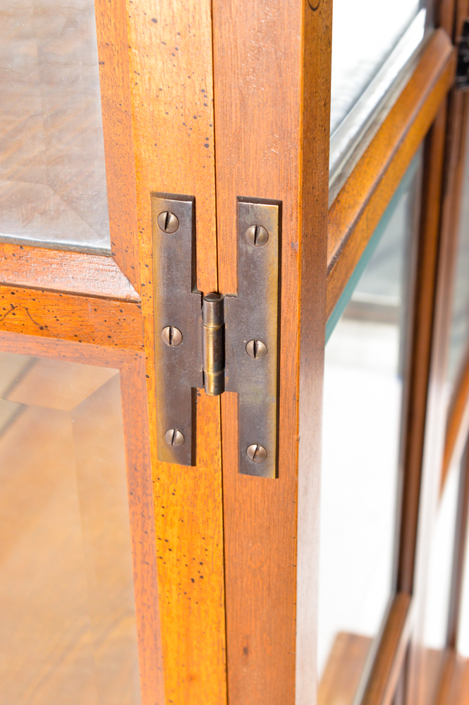 Vintage Glazed-Door Curio Display Cabinet