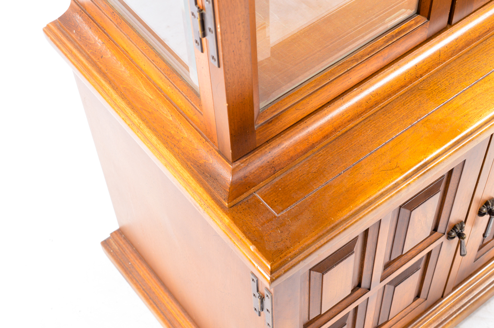 Vintage Glazed-Door Curio Display Cabinet