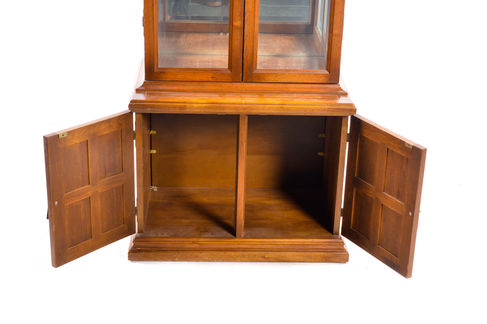 Vintage Glazed-Door Curio Display Cabinet