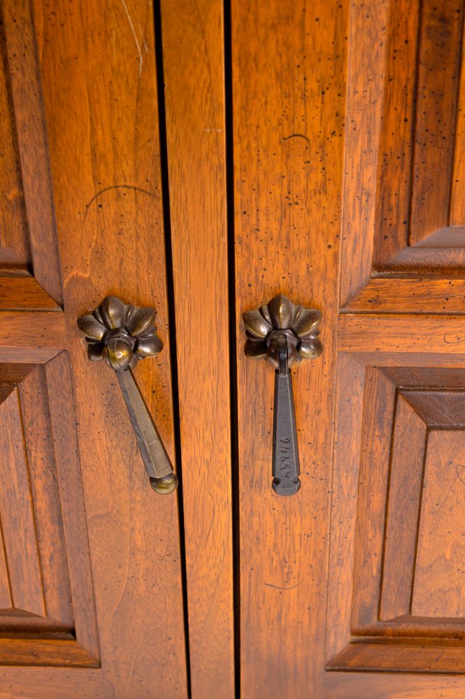 Vintage Glazed-Door Curio Display Cabinet