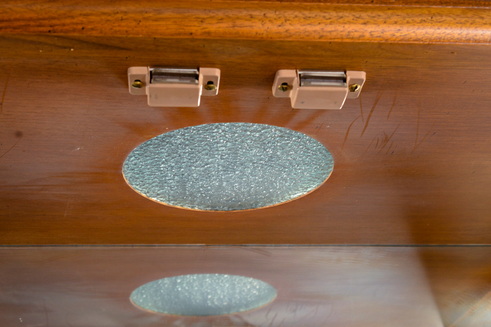 Vintage Glazed-Door Curio Display Cabinet