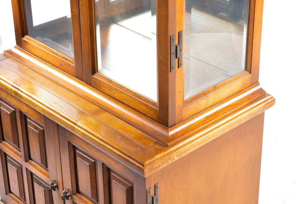 Vintage Glazed-Door Curio Display Cabinet