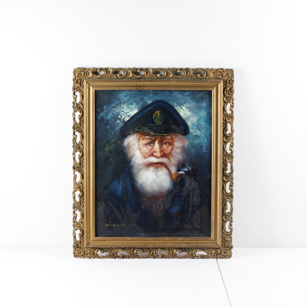 W. Dawson Sea Captain Portrait Oil Painting on Canvas