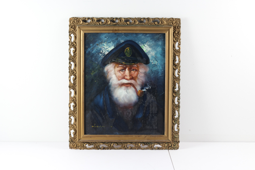 W. Dawson Sea Captain Portrait Oil Painting on Canvas