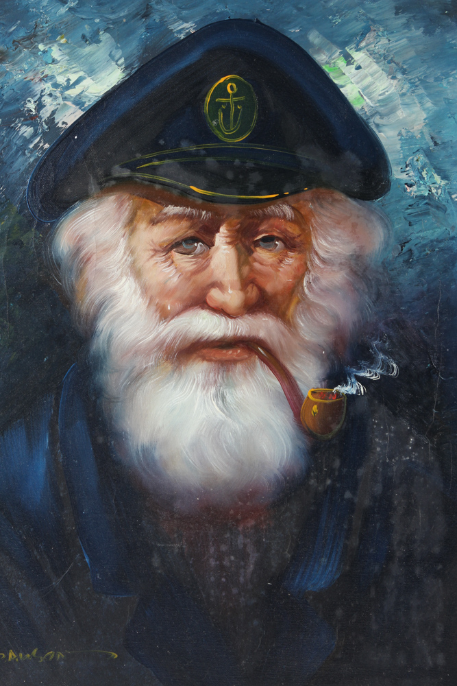 W. Dawson Sea Captain Portrait Oil Painting on Canvas