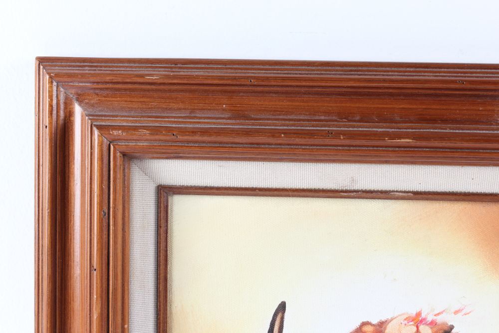 Gale Running Wolf Sr. Acrylic Painting on Canvas "Great Warrior"