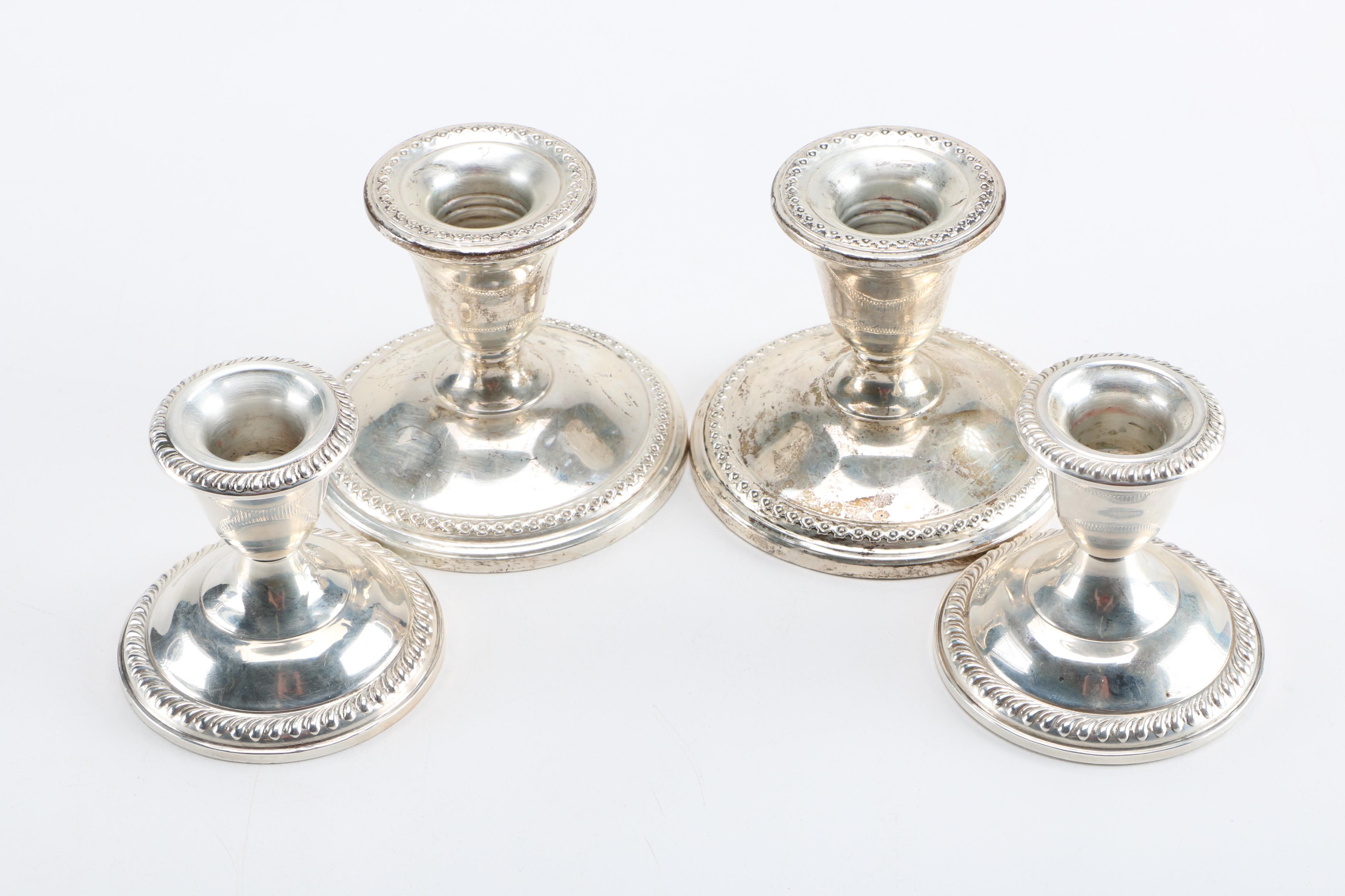 Selection of Weighted Sterling Candlesticks Featuring Rogers