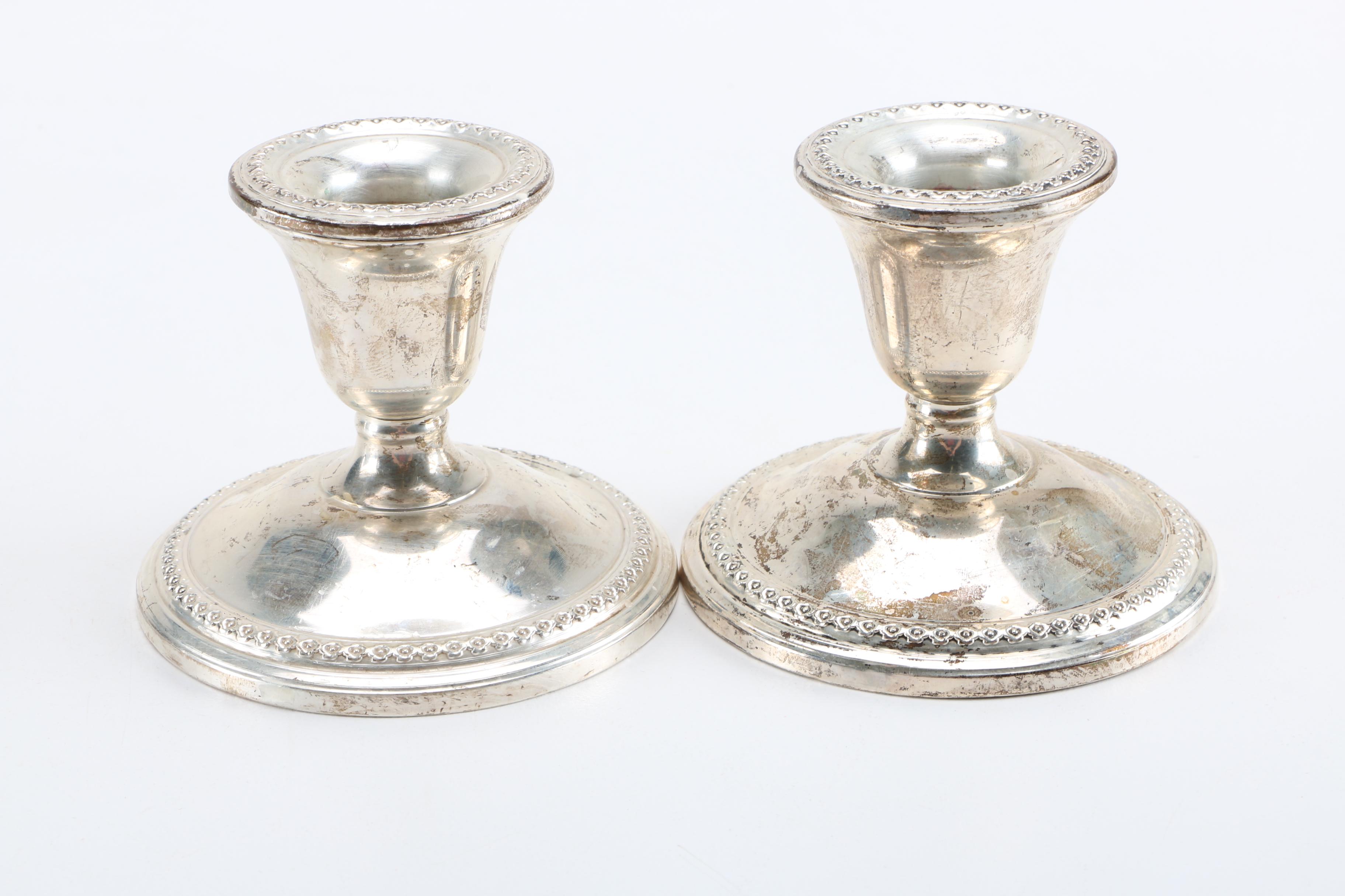 Selection of Weighted Sterling Candlesticks Featuring Rogers