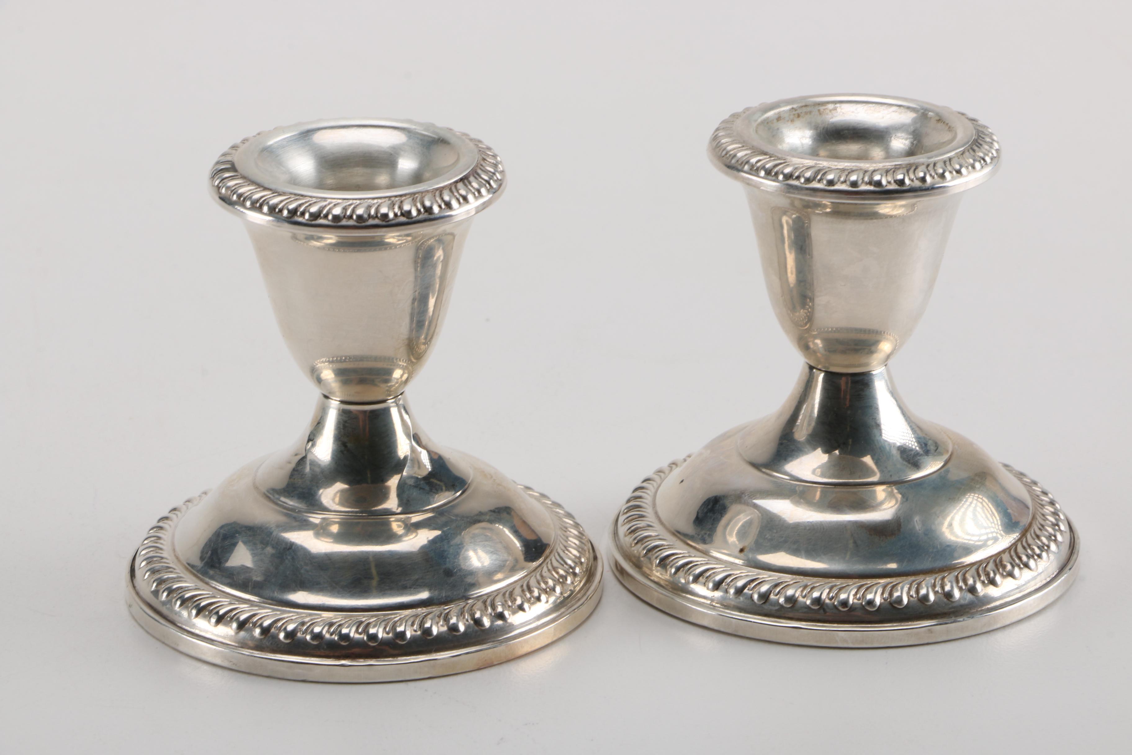 Selection of Weighted Sterling Candlesticks Featuring Rogers