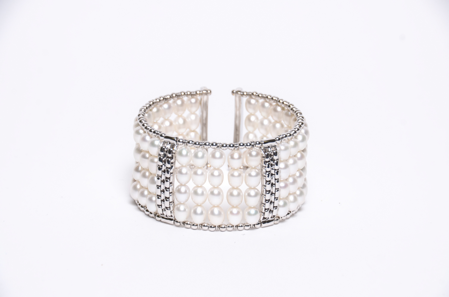 Freshwater Cultured Pearl Sterling Cuff Bracelet