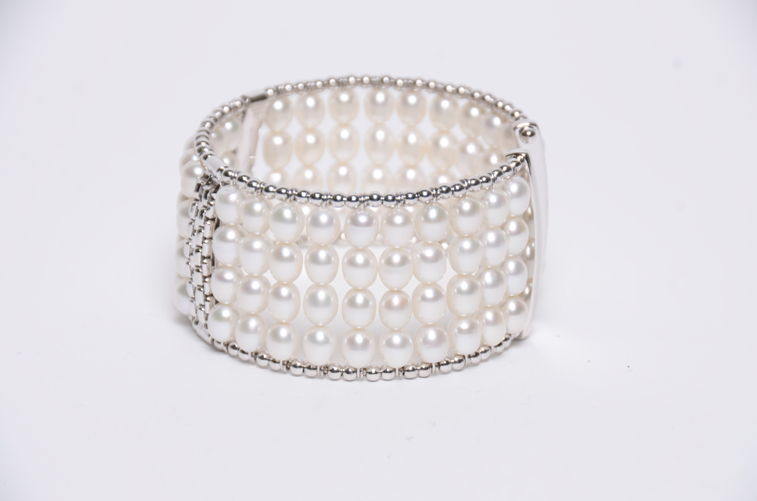 Freshwater Cultured Pearl Sterling Cuff Bracelet