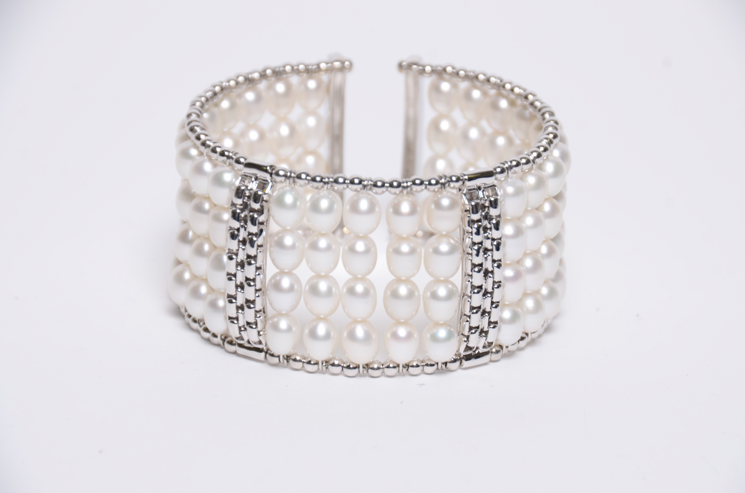 Freshwater Cultured Pearl Sterling Cuff Bracelet