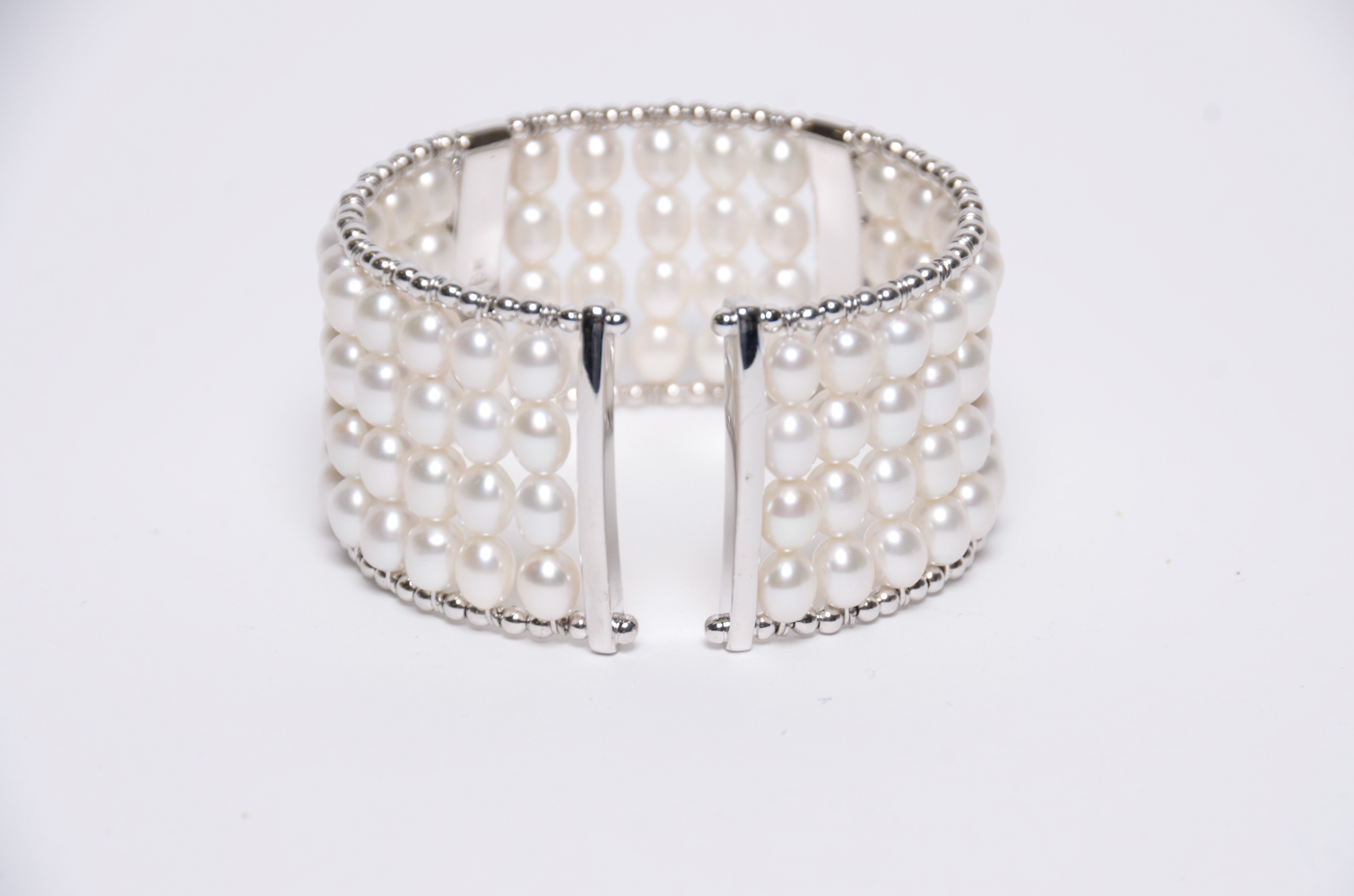 Freshwater Cultured Pearl Sterling Cuff Bracelet