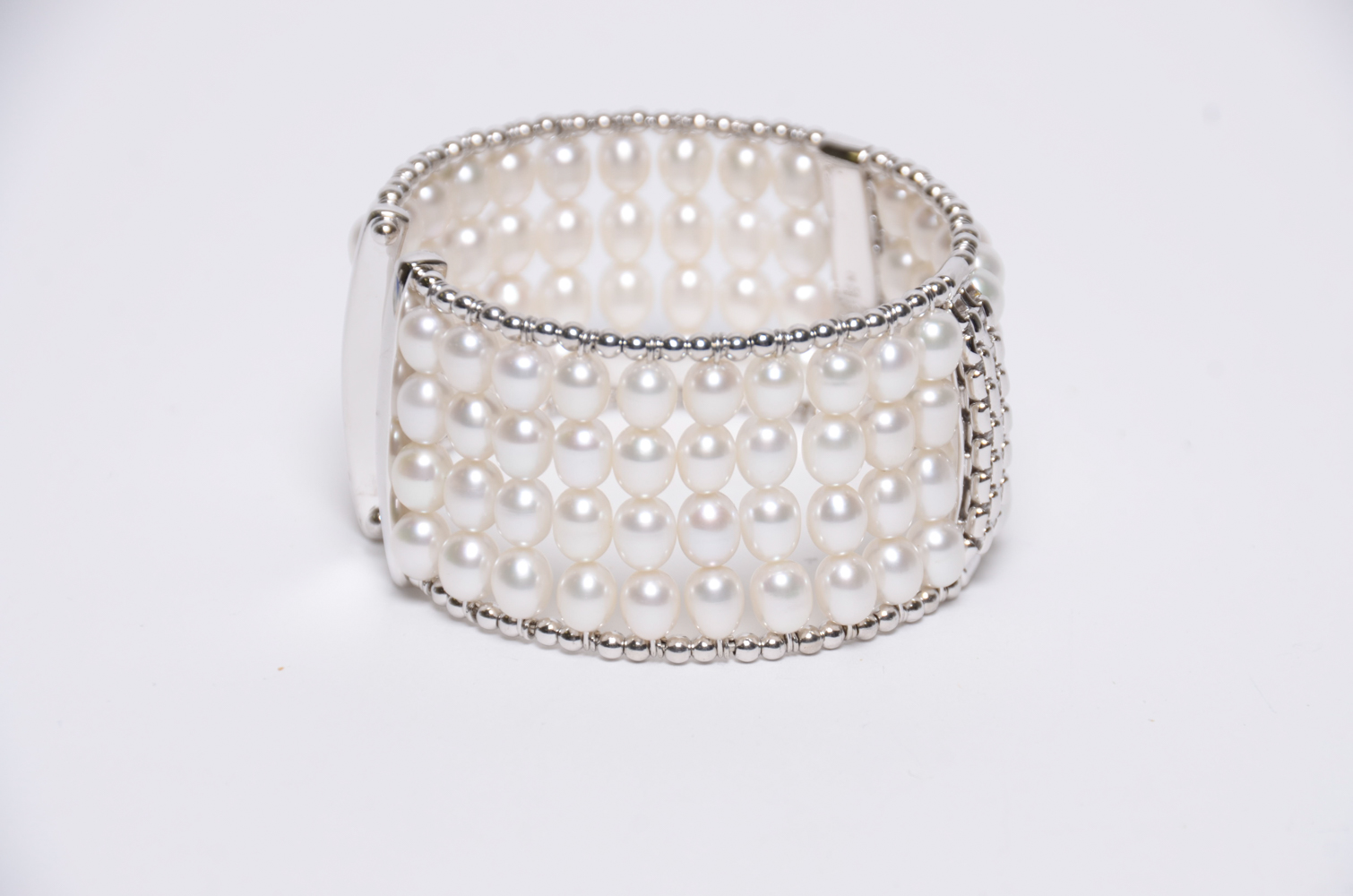 Freshwater Cultured Pearl Sterling Cuff Bracelet