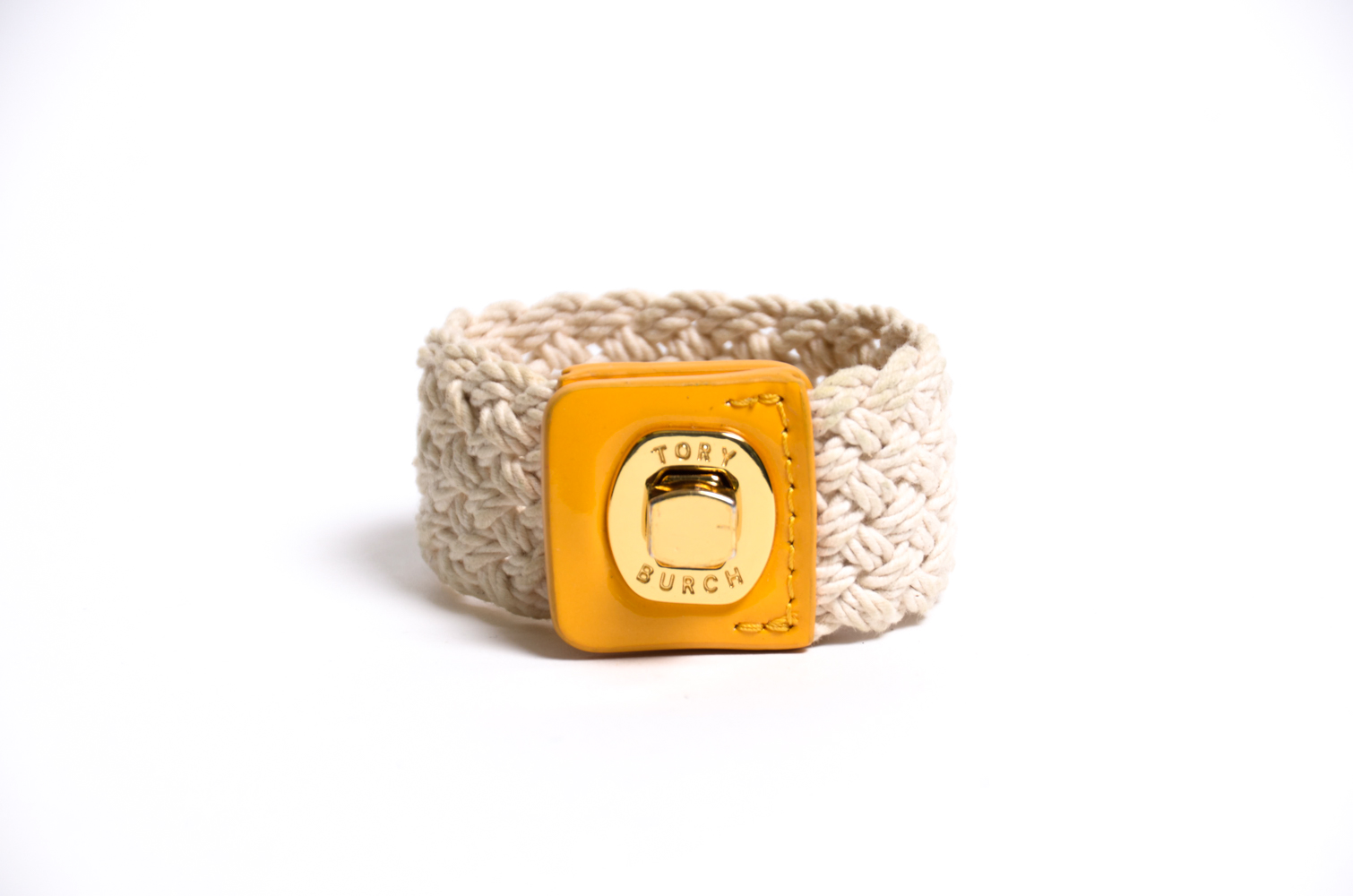 Tory Burch Woven Turnlock Cuff Bracelet