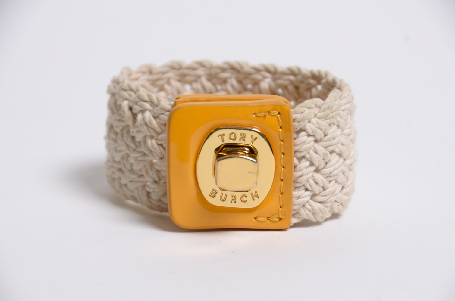 Tory Burch Woven Turnlock Cuff Bracelet