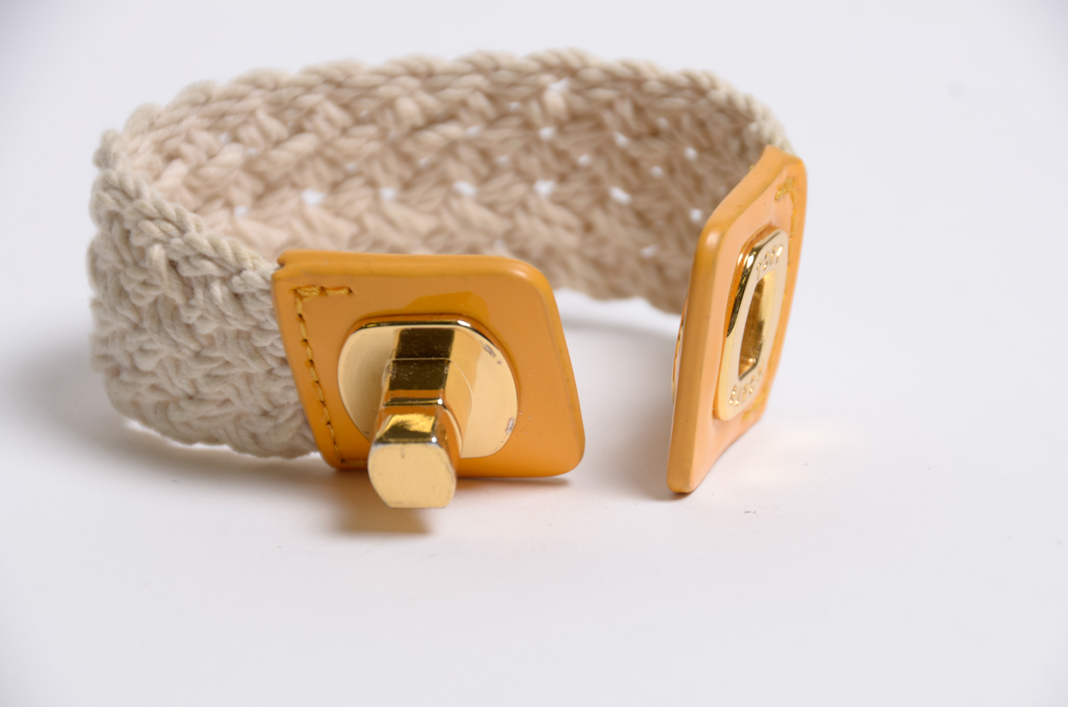 Tory Burch Woven Turnlock Cuff Bracelet