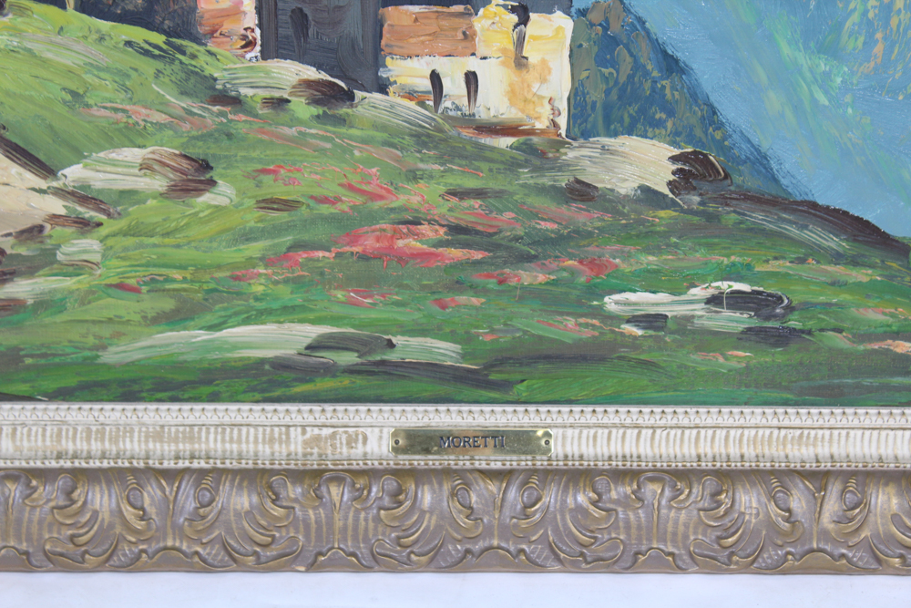 Original Moretti Signed Oil on Canvas Landscape Painting