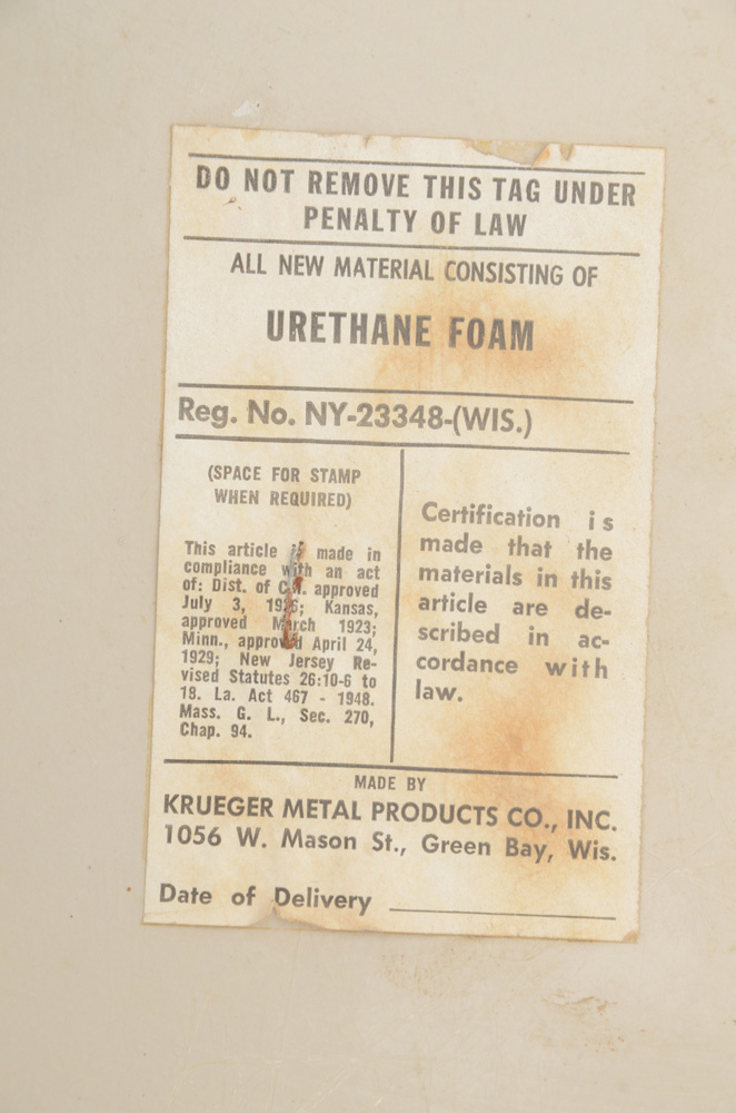 Set of Four Kreuger Fiberglass Chairs with Blue Seat