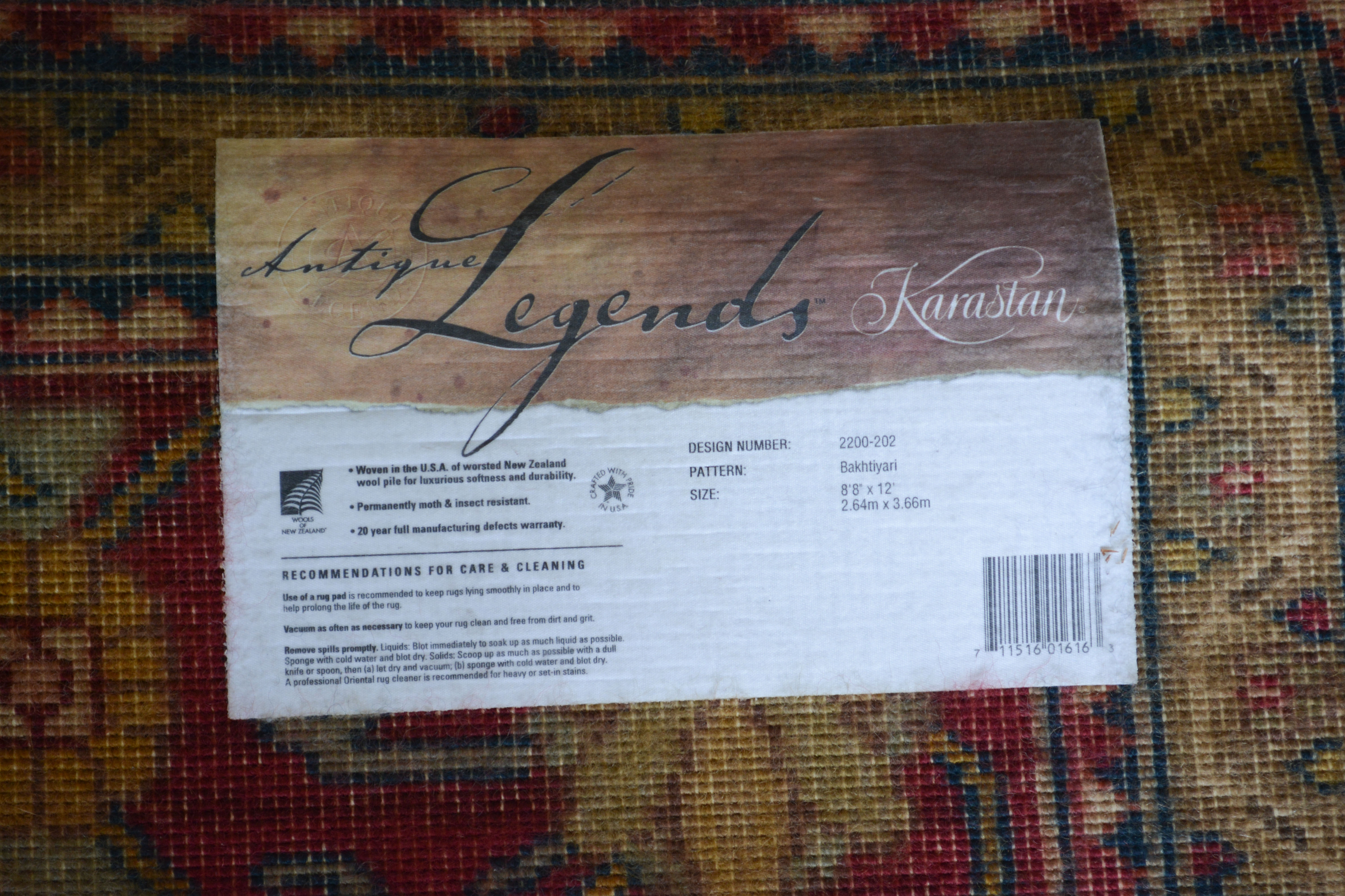 Machine-Made Karastan "Bakhtiyari" Wool Area Rug