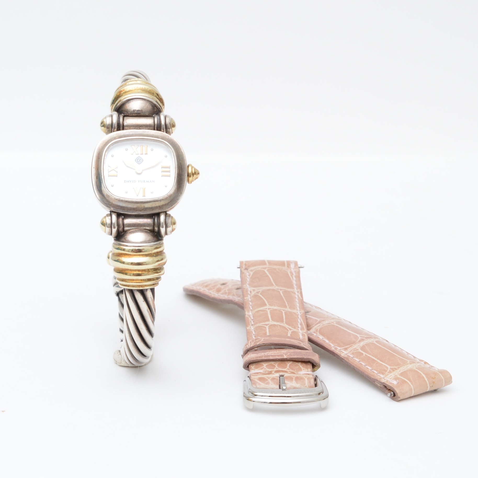 David Yurman Sterling and Gold Ladies Watch