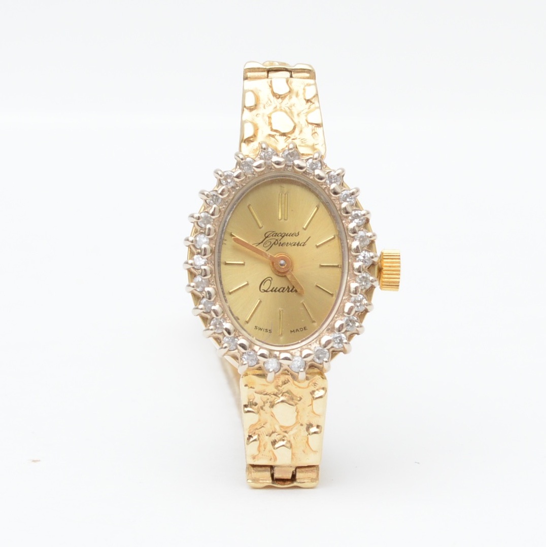 Jacques Prevard 14K Yellow Gold Ladies Watch