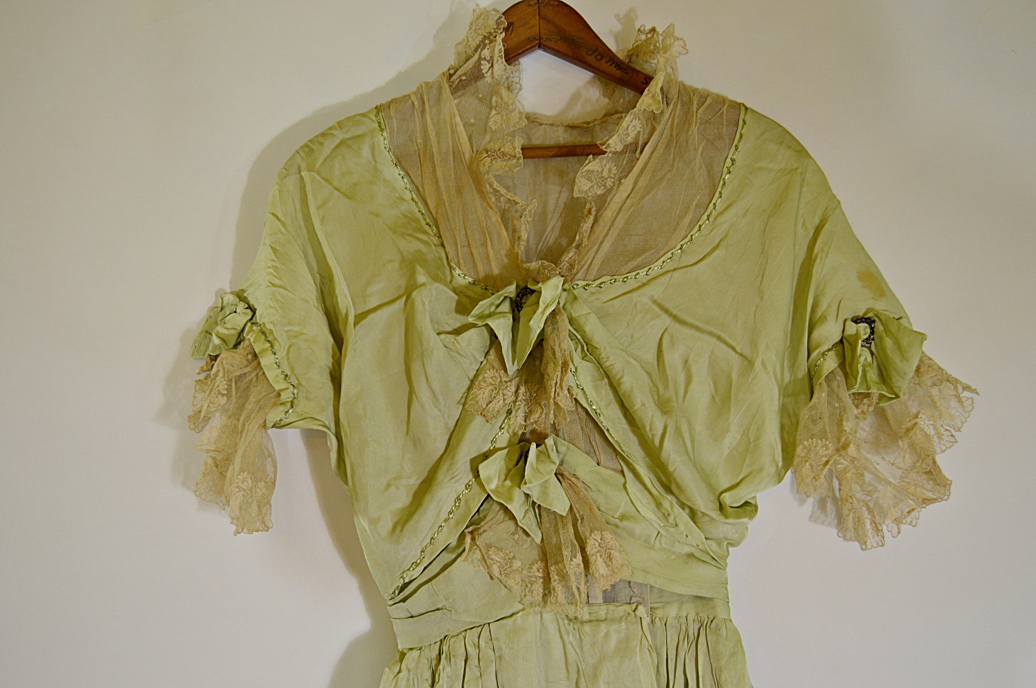 Edwardian Era Green Silk Tea Dress