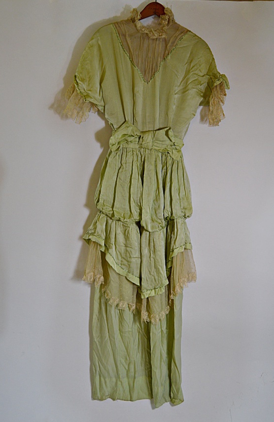 Edwardian Era Green Silk Tea Dress