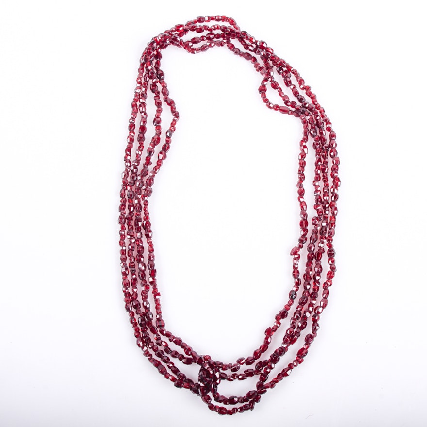 Garnet Beaded Necklace