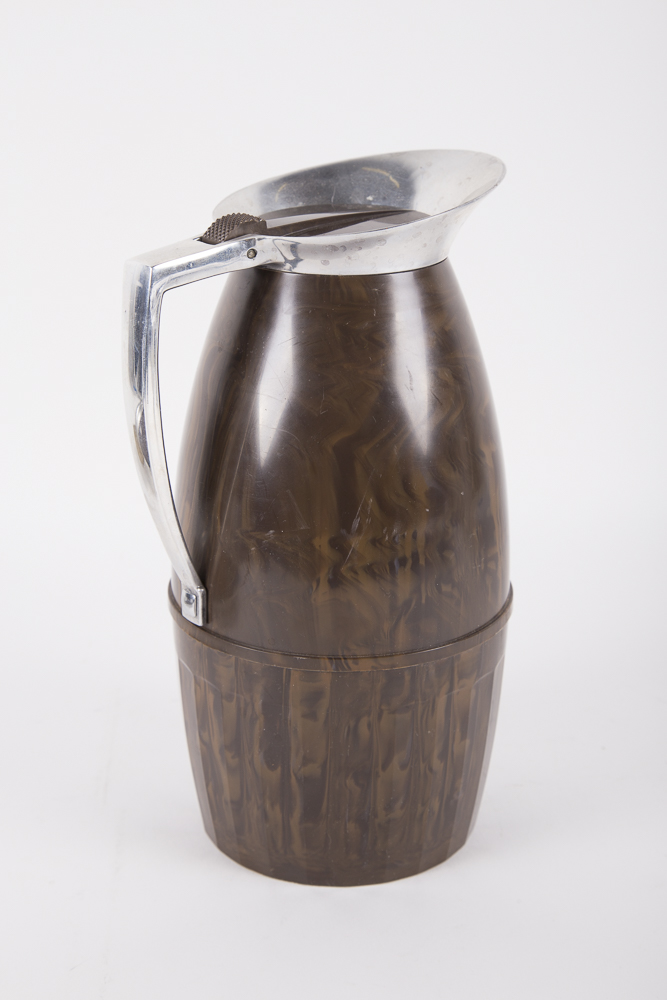 Assorted Pitchers and Trays including Vintage Thermos Vacuum Jug