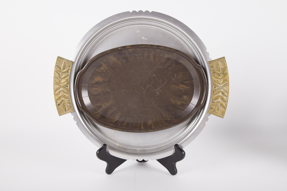 Assorted Pitchers and Trays including Vintage Thermos Vacuum Jug