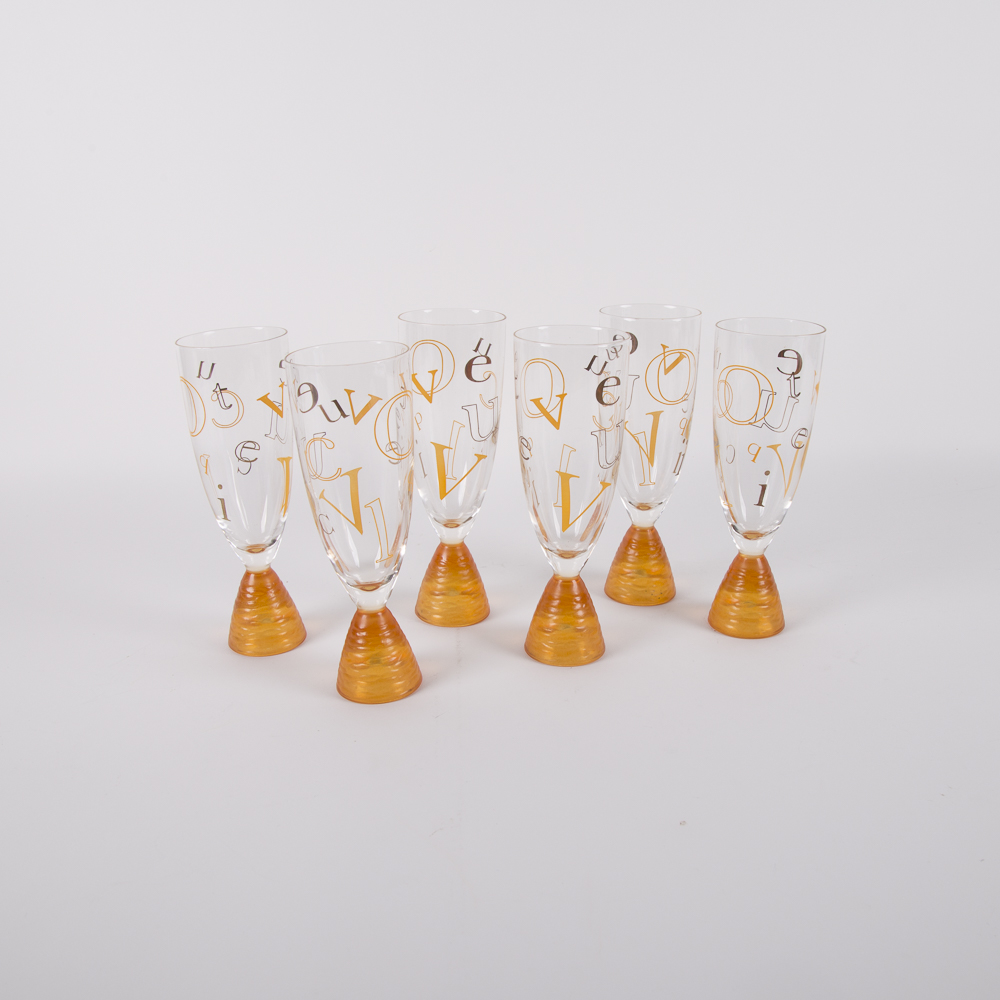 Vintage Veuve Clicquot Champagne Flutes