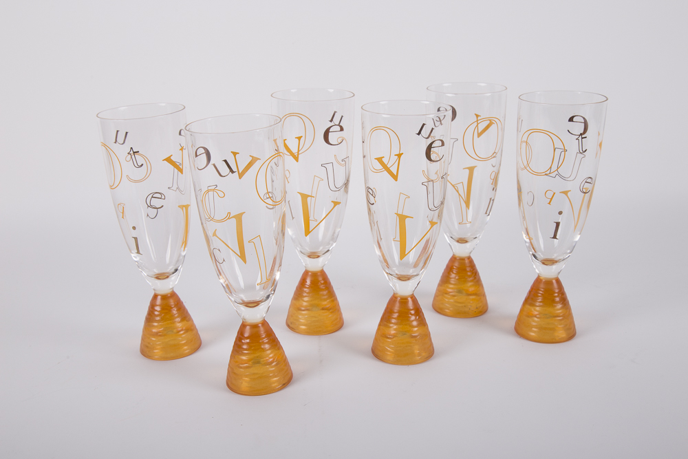 Vintage Veuve Clicquot Champagne Flutes