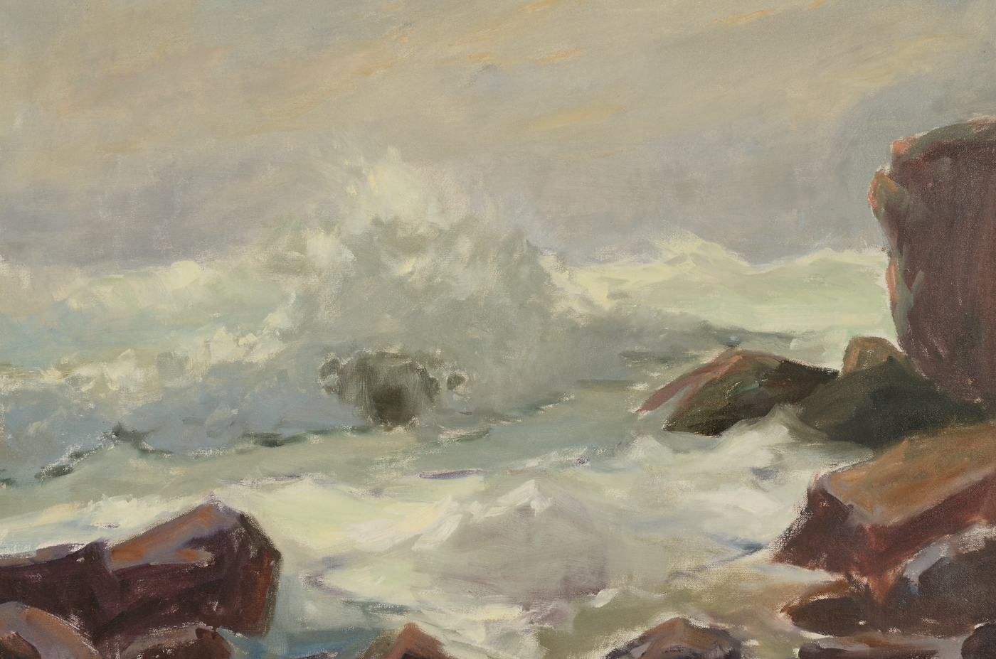 Morris Signed Original Coastal Oil on Canvas