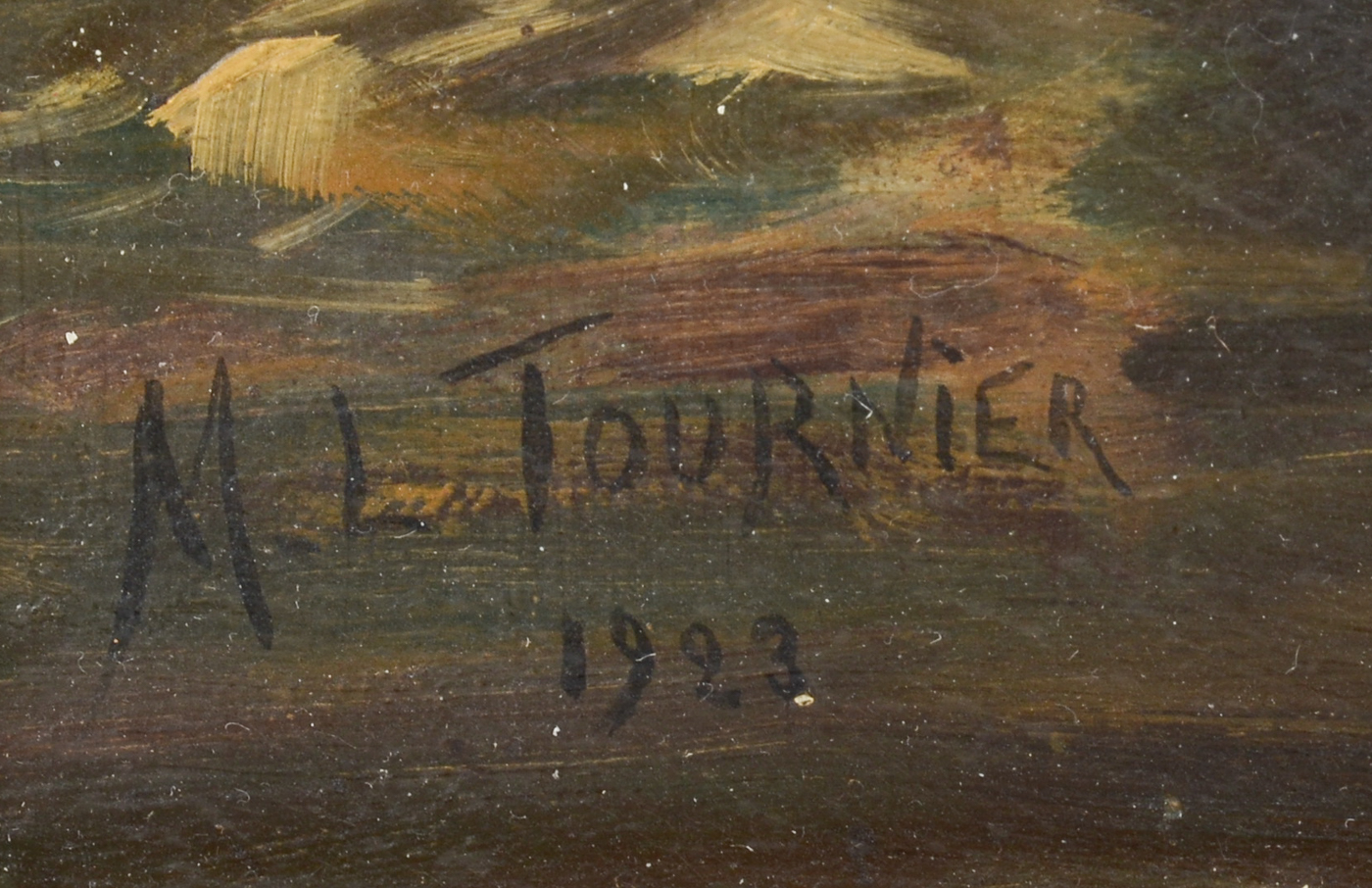 M. L. Tournier Original 1923 Oil Landscape on Canvas