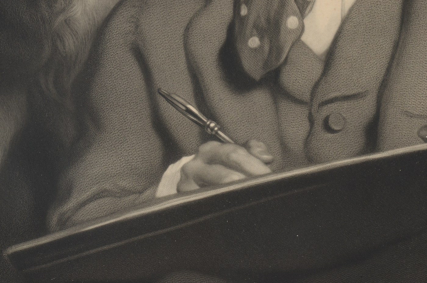 Samuel Cousins Antique 1867 Mezzotint after Sir Edwin Landseer "The Connoisseurs"