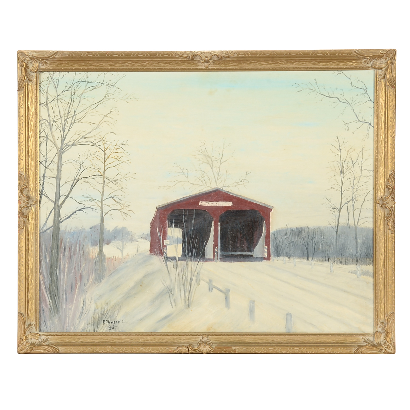 R. P. Huber II Original 1986 Oil on Canvas on Wood