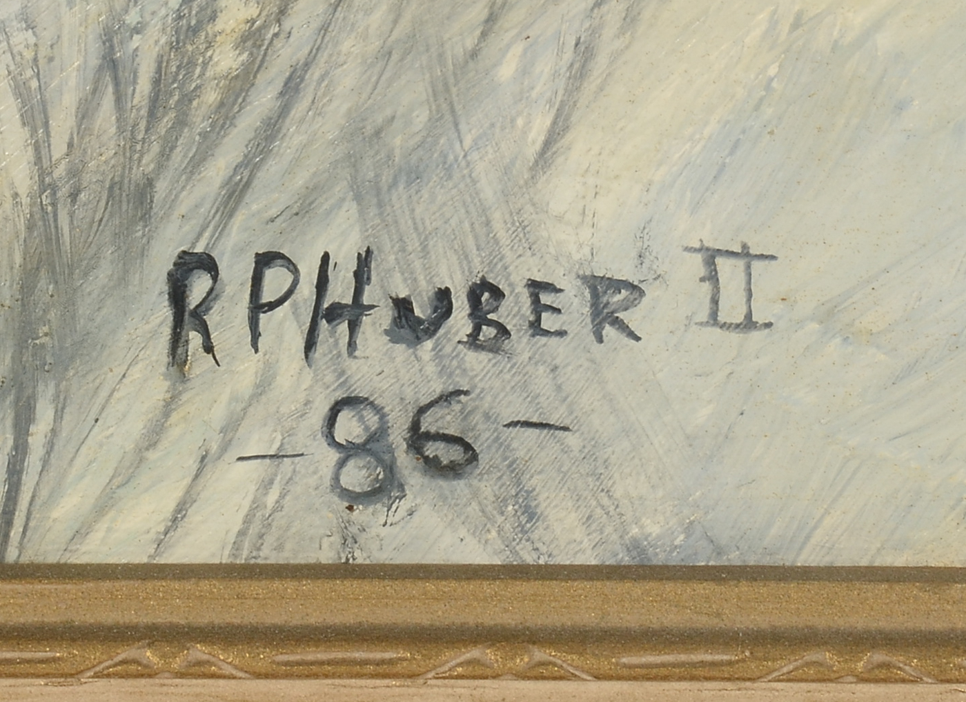 R. P. Huber II Original 1986 Oil on Canvas on Wood