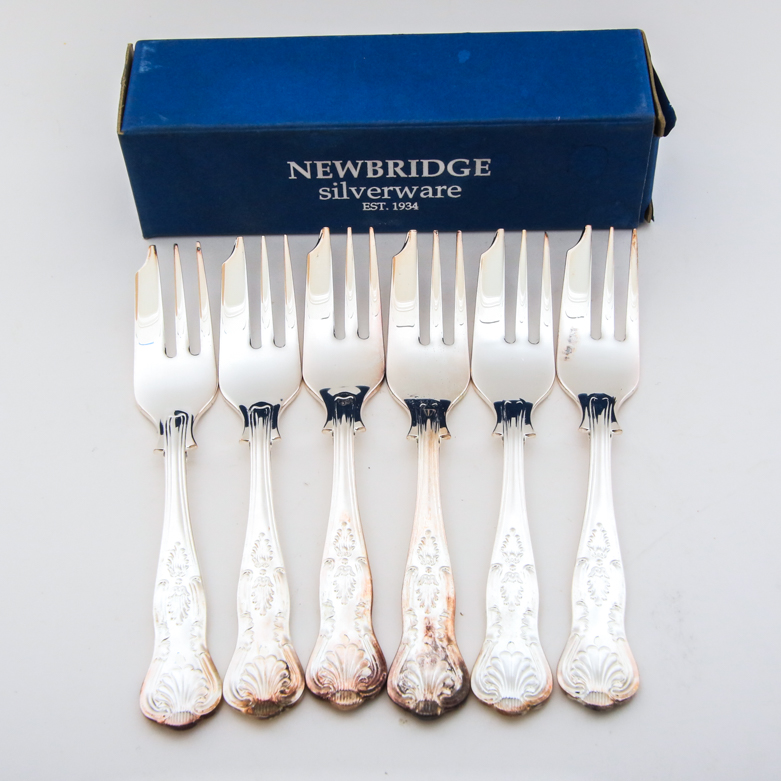 Set of Newbridge "Kings" Silver Plated Pastry Forks