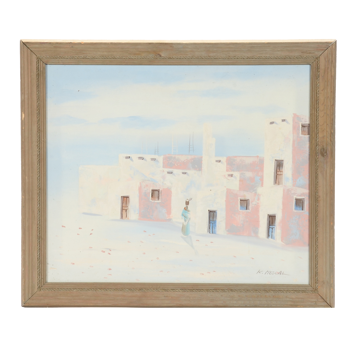 K. Mescal Original Decorative Southwest Oil on Canvas